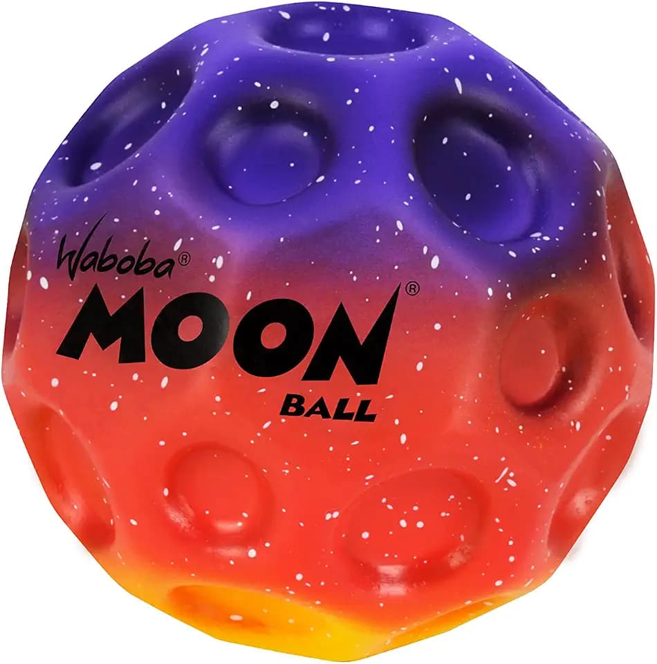 Waboba Moon Ball – am Höchsten Springender Gummiball – Patentiertes Original-Design – Ballkrater Erzeugen beim Aufprall EIN knallendes Geräusch – Leicht Greifbar – Flummies für Kinder