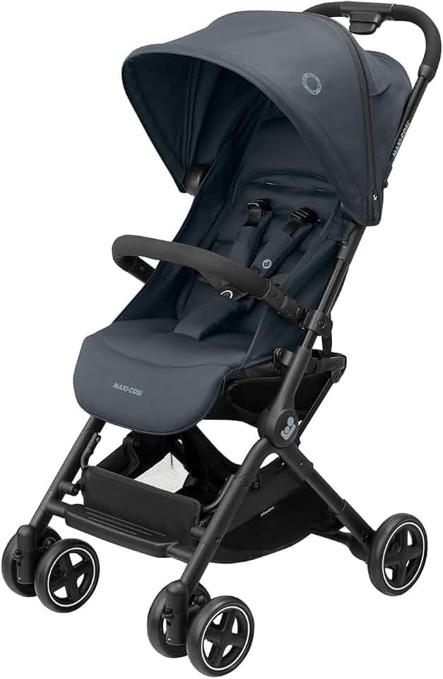 Maxi-Cosi Lara2 Baby Kinderwagen, 0–4 Jahre, 0–22 kg, federleichter, kompakter Buggy, 3 Liegepositionen, flache Liegeposition, klein zusammenklappbar, Schultergurt, Essential Graphite