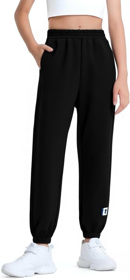 Balabala Kids Jogger Pants with Pockets, Cinched-Cuff Athletic Sweatpants