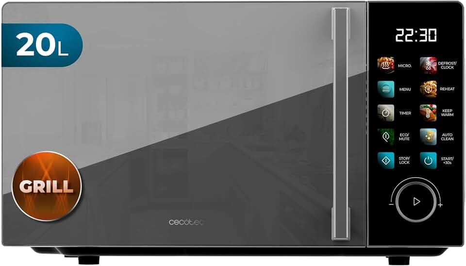 Cecotec Mikrowelle mit Grill Proclean 6130, Schwarz, 20L