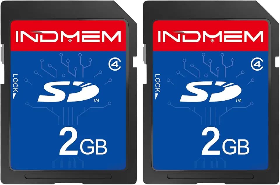 INDMEM 2 Pack SD Card 2GB Class 4 Flash Memory Card 2G SLC Stanard Secure Digital Cards