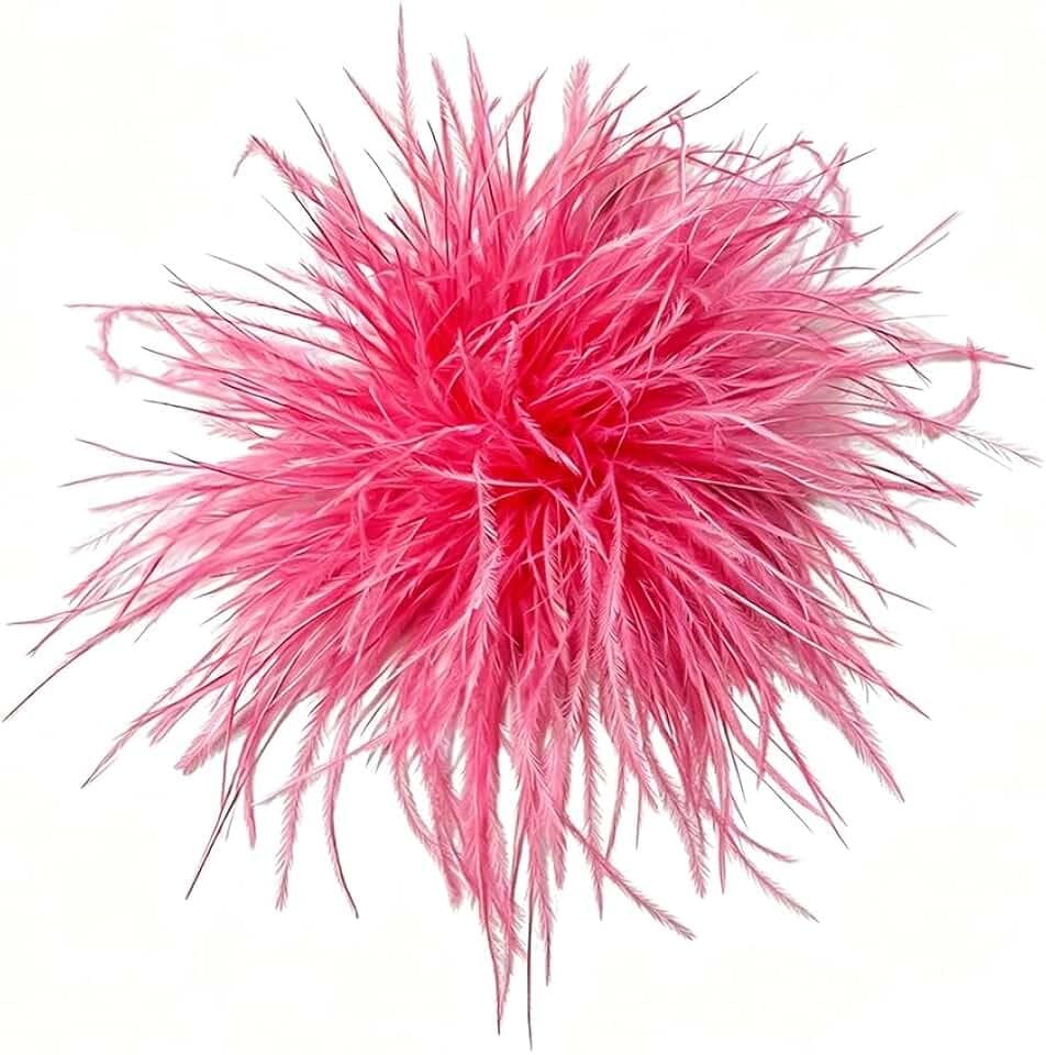 Dainty Feather Flower Large Brooch Pin for Women Men Elegant Oversized Floral Lapel Pins Shawl Dress Suit Clothes Accessories Wedding Party Dance Banquet Fashion Jewelry 150mm