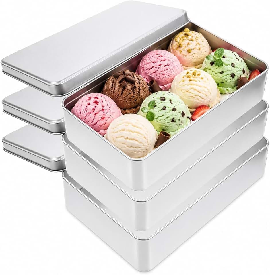 Alipis 3Er Set Rechteckige Blechschachteln Mit Deckel Aufbewahrungsbox Küche Metall Dosen Für Süßigkeiten Schmuck Snack Aufbewahrung 7.48X4.72X1.89In