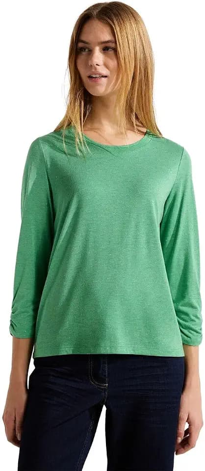 Damen Melange Glitter Shirt