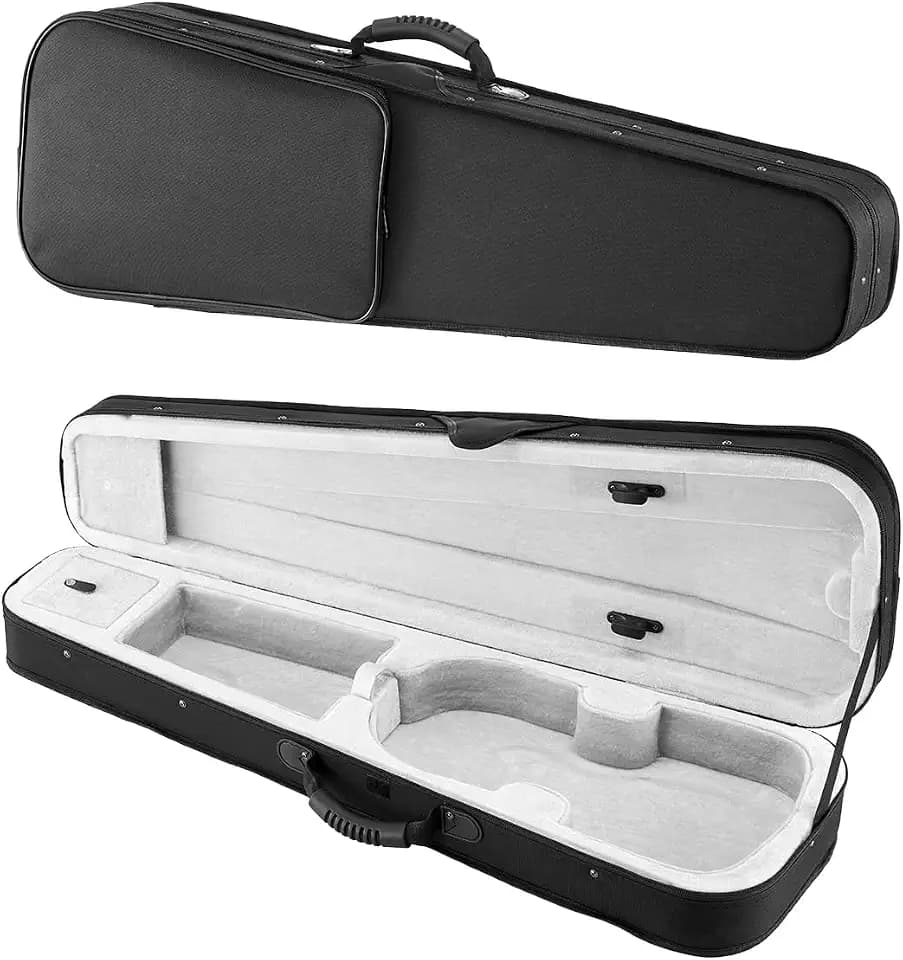 VEVOR 4/4 Full Size Violin Case, Nylon Waterproof, Lightweight Portable Travel Carrying Bag, with Plush Lining, Dual Shoulder Straps, Anti-Scratch, Professional Triangular Shape, for Violin, Black
