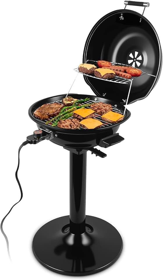 Electric Grill, CUSIMAX Electric Indoor/Outdoor Grill, 1600W Portable BBQ