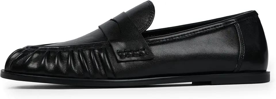 QIY Penny Loafers for Women 2026 Comfortable Flats Shoes, Black
