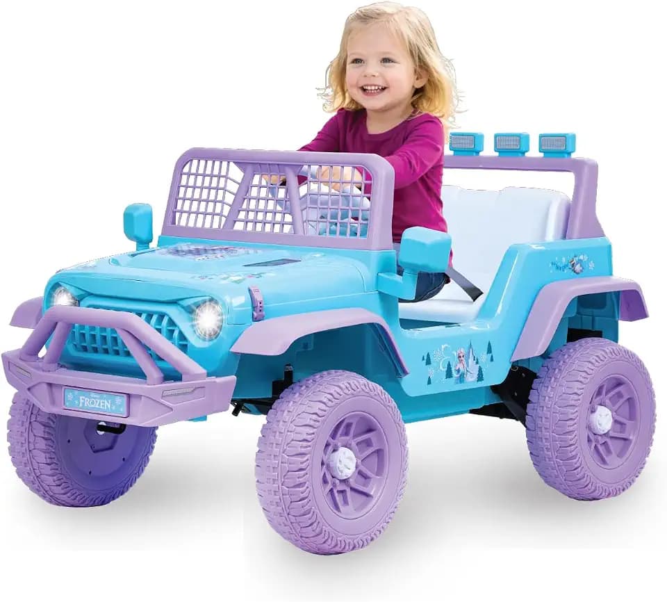 Kid Trax Disney Frozen Kids 4x4 Ride On Toy, 6 Volt, Kids 3-5 Years Old, Max Weight 55 lbs, Single Rider, Battery and Charger Included, Blue