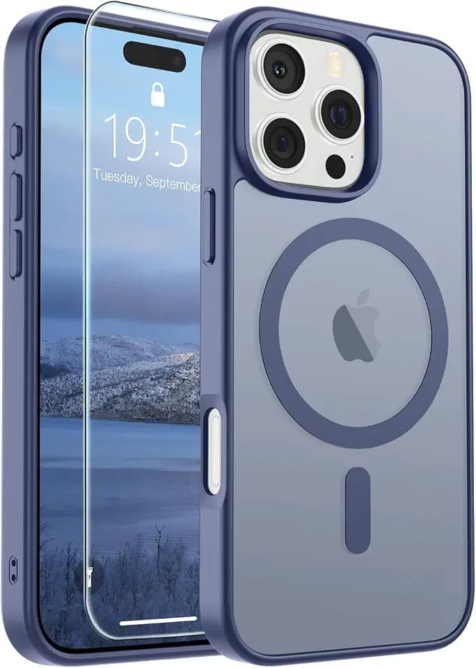 SUPFINE Magnetic for iPhone 16 Pro Max Case Lavender Gray