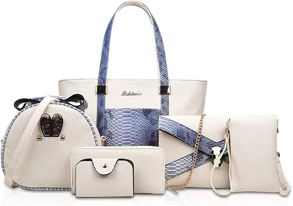 NICOLE&DORIS Handtaschen Damen 6 Stück Geldbörse für Damen Top-Griffe Umhängetaschen Brieftaschen