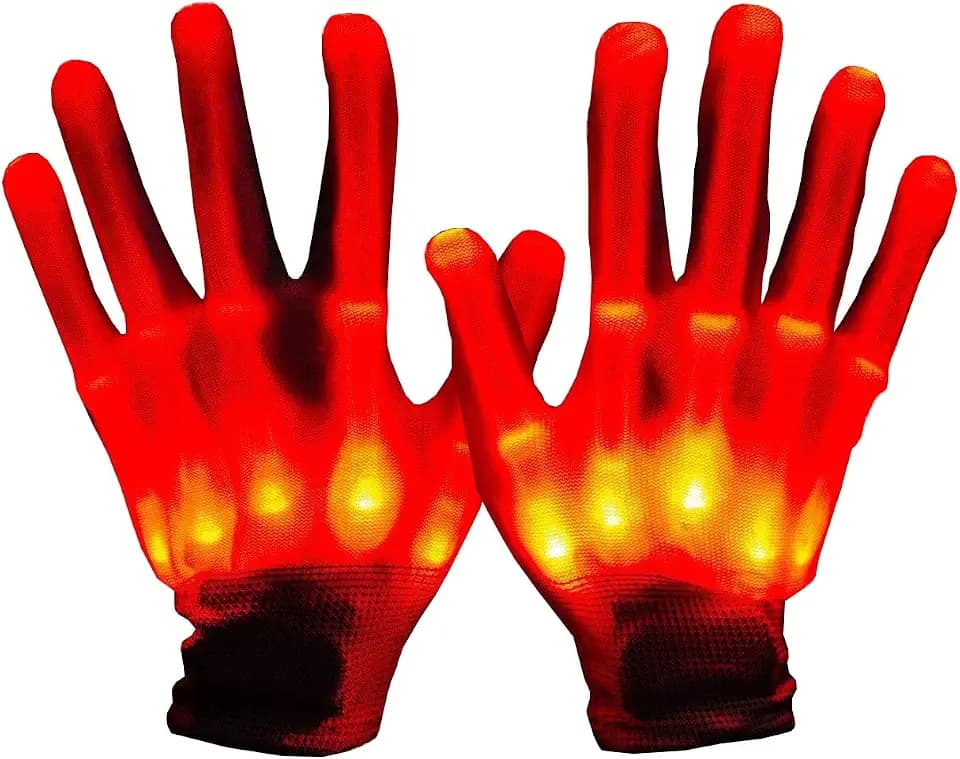 BININBOX LED Handschuh Skeleton Leuchtende Handschuhe Erwachsene Kinder Halloween Weihnachten Geburtstags Party feier verkleiden sich Ornamente