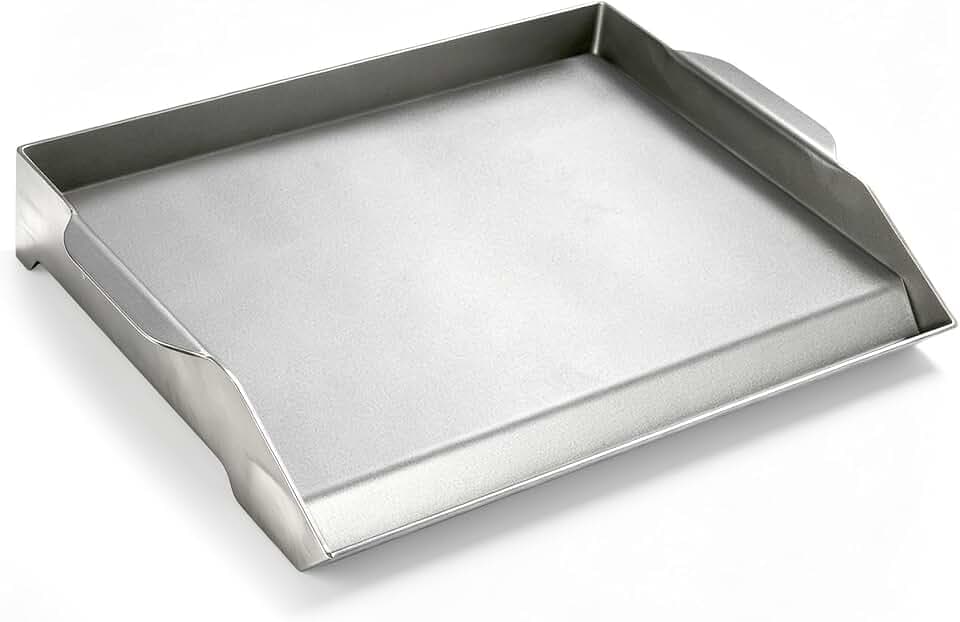 17" x 13" Universal Grill Griddle Insert for Outdoor Grill Pre-seasoned Nonstick Cast Iron Stove Top Griddle for Weber Blackstone Charbroil Nexgrill and More Gas/Charcoal/Stove Top Grill & Griddle