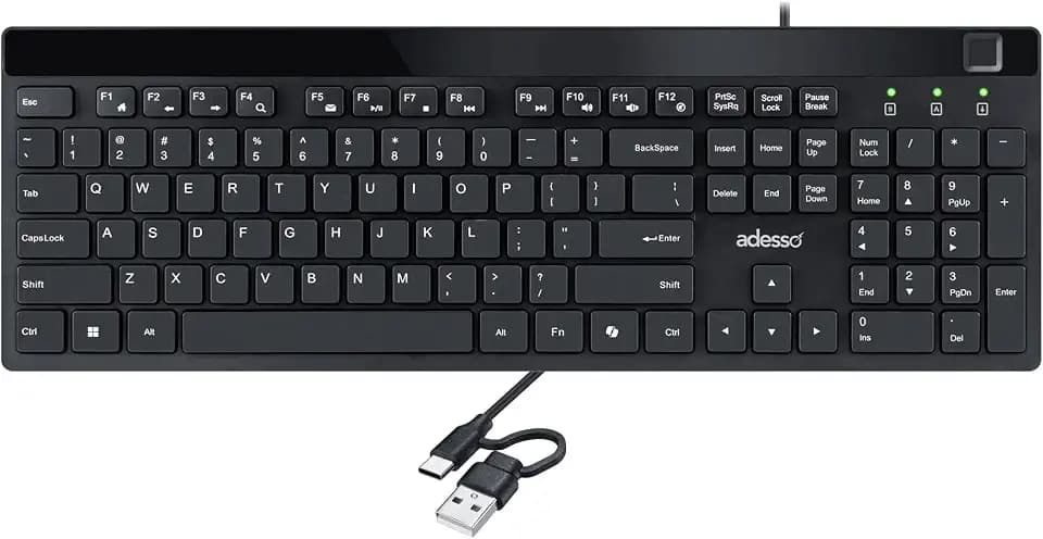 Adesso AKB-140FB Wired Low Profile Desktop Keyboard