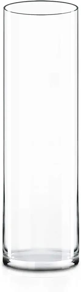 CYS Excel (H:16” D:4”) Tall Clear Glass Cylinder Vase | Multiple Size Choices Glass Flower Vase Centerpieces | Tall Hurricane Floating Candle Holder