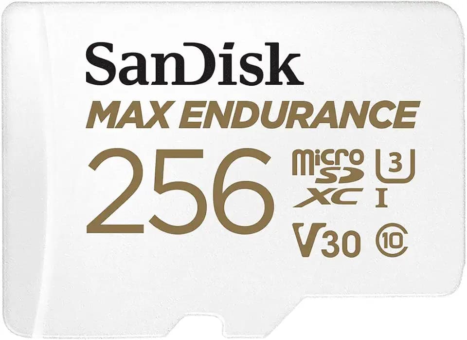 SANDISK 256GB MAX Endurance microSDXC Card with Adapter for Home Security Cameras and Dash cams - C10, U3, V30, 4K UHD, Micro SD Card - SDSQQVR-256G-GN6IA