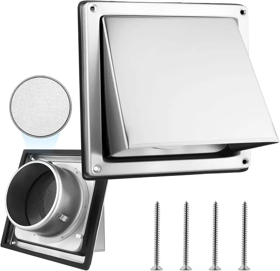 4" Dryer Vent Cover Outdoor Cap with Stainless Guard, 1 Pack