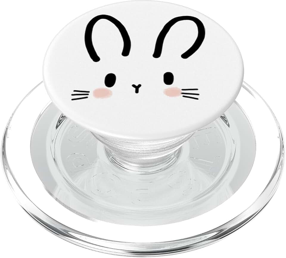 Cute & Simple Bunny Rabbit Face Graphic PopSockets PopGrip for MagSafe