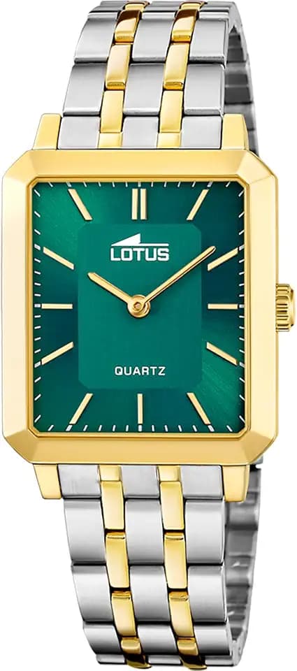 Lotus Damen Uhr Analog Edelstahl 316L Multi - Quarzwerk - Mineralglas hochresistent - 5 ATM wasserdicht 18981/3 - Square Series