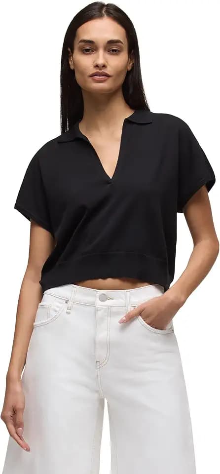 HUDSON Women's Draped Collared V-Neck Sweater
