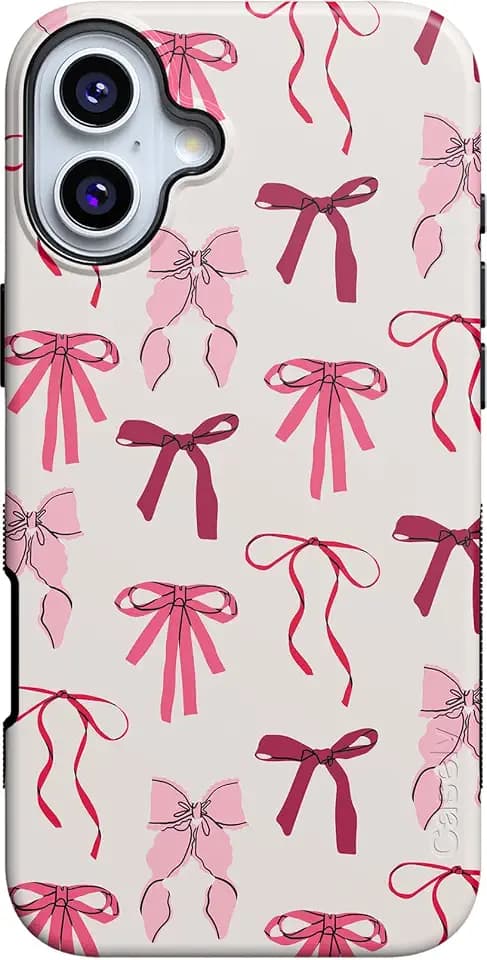 Casely iPhone 16 Plus Case | Lover Girlie | Pink Bows | Bold Protective Design | Compatible with MagSafe