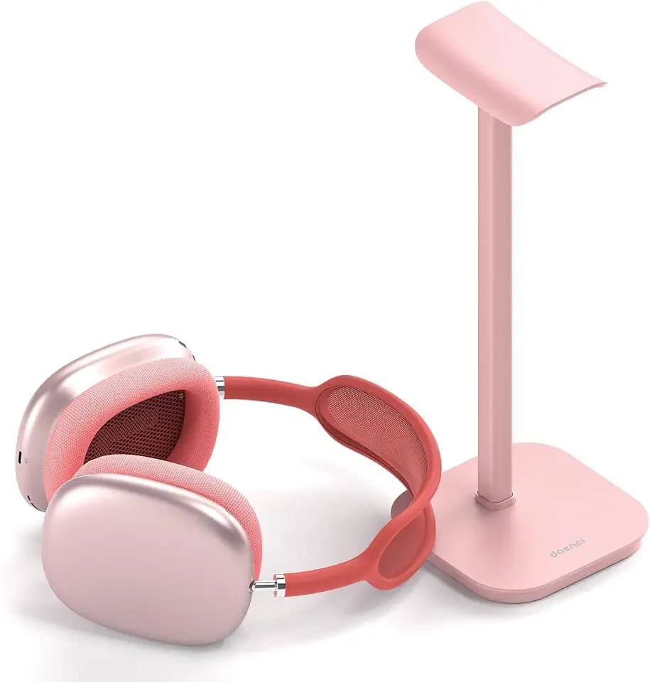 Headphone Stand, Aluminum Desk Headset Earphone Holder (Pink)