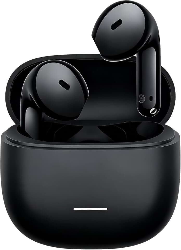 Redmi Buds 8 Active, Wireless Earphones with Semi-in-Ear Design, 14.2mm Titanium Diaphragm Drivers, Bluetooth 5.4, 37H Long Battery Life, Dual Mic AI Noise Cancellation, Google Fast Pair, Black