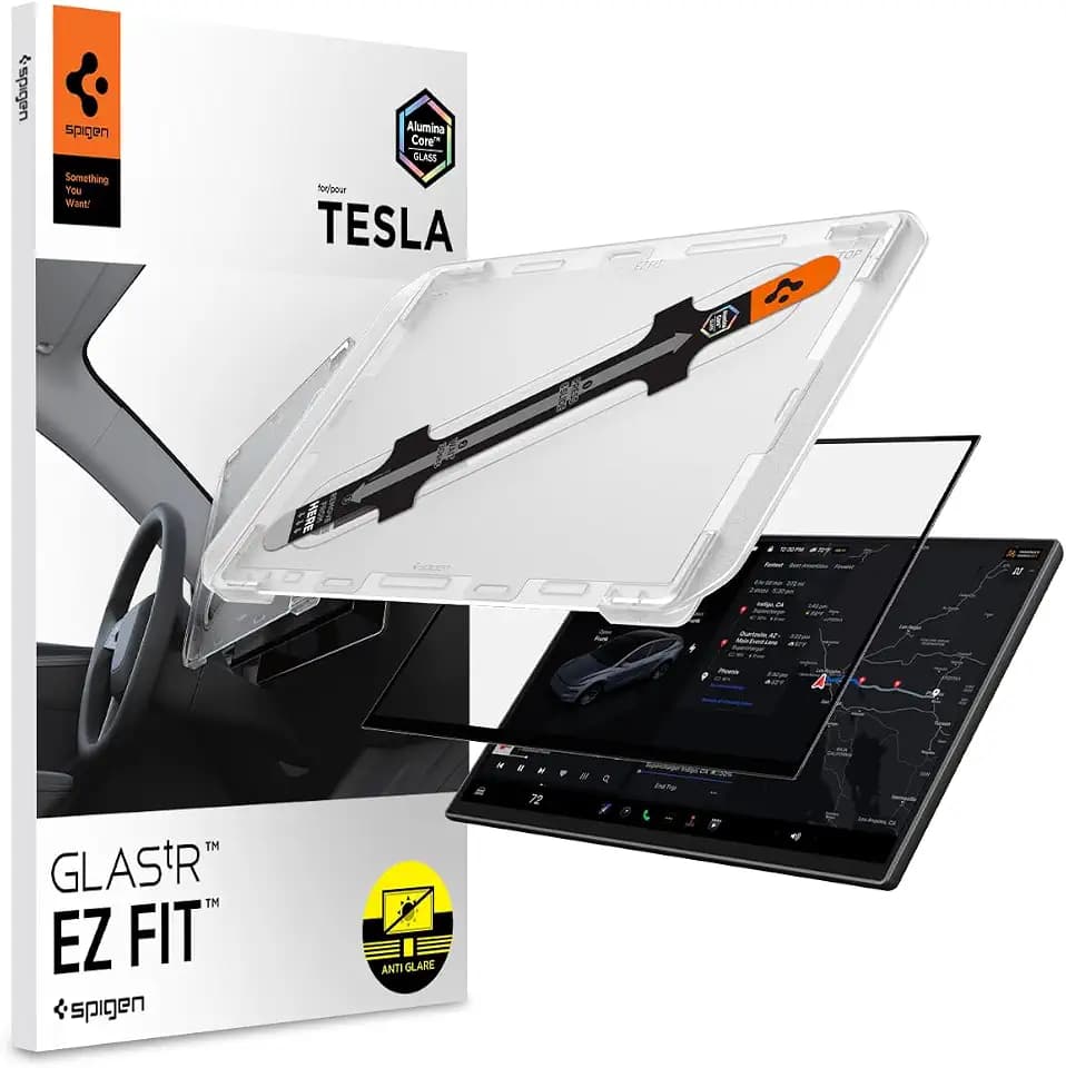 Spigen GlasTR EZ FIT Screen Protector Matte Finish for Model Y (2026)