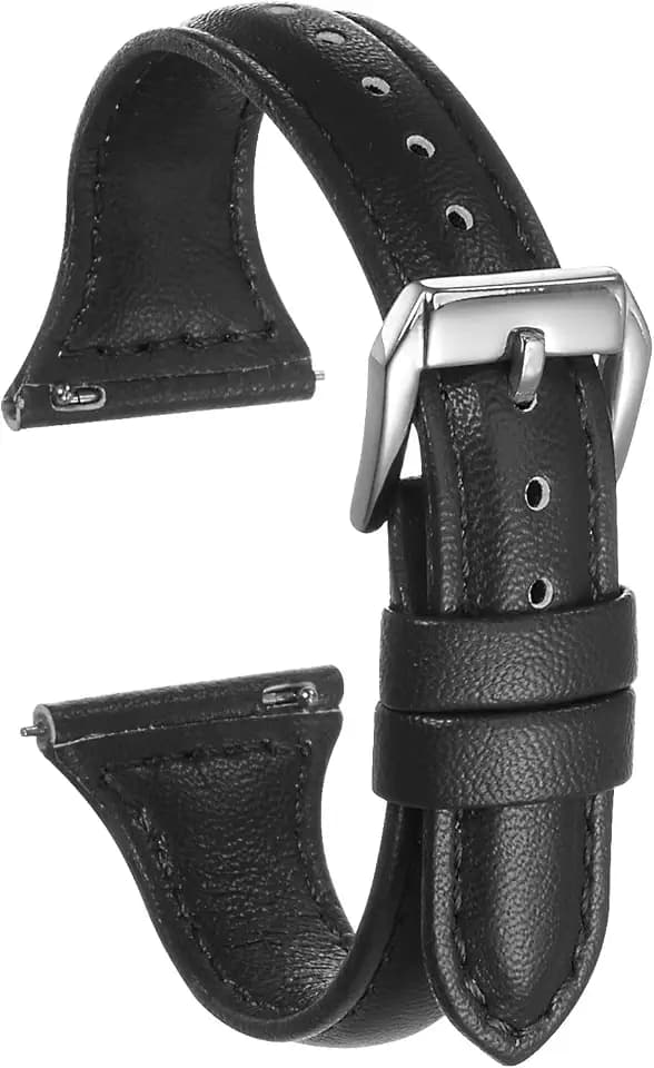 HARFINGTON Multi-color Genuine Leather Watch Band Quick Release Elegant Slim Thin Top Grain Replacement Wristband Strap for Watch & Smartwatch