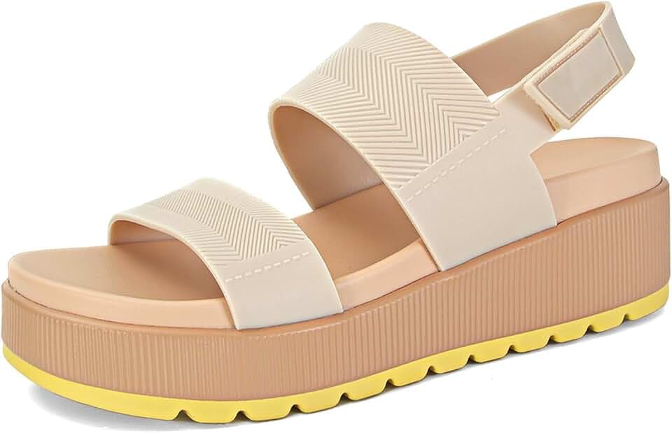 MICIFA Platform Sandals for Women Flatform Water Sandals Open Toe Wedge Comfortable Waterproof Summer Walking Beach Dressy Trendy Shoes