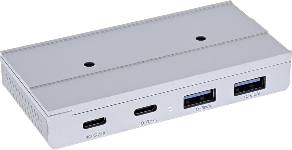 InLine 4-Port Magnetic USB Hub, 2X USB-C, 2X USB-A, USB 3.2 Gen.2, bis zu 10 Gb/s, magnetisch oder verschraubbar, Aluminiumgehäuse, 35395M
