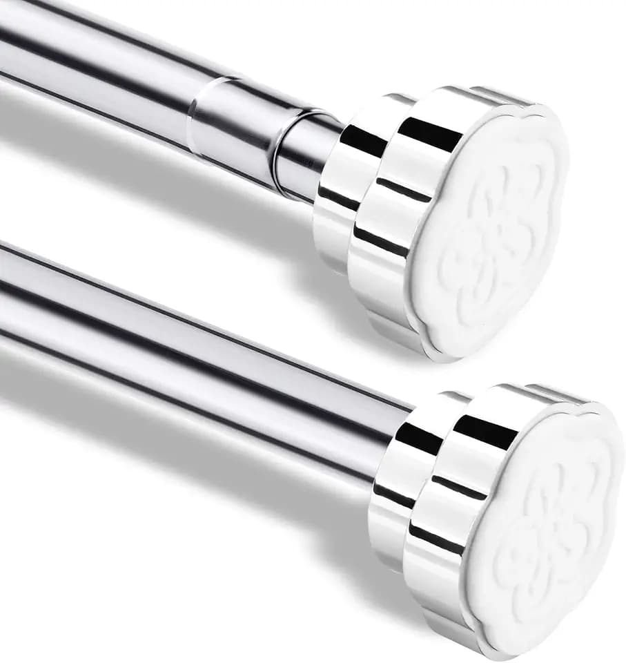 Stainless Steel Telescopic Rod, No Drilling, Adjustable Length for Towel Holder, Shower Curtain Rail, Cabinet Rod, Clothes Rail (Chrome, 50 (55-80 cm))