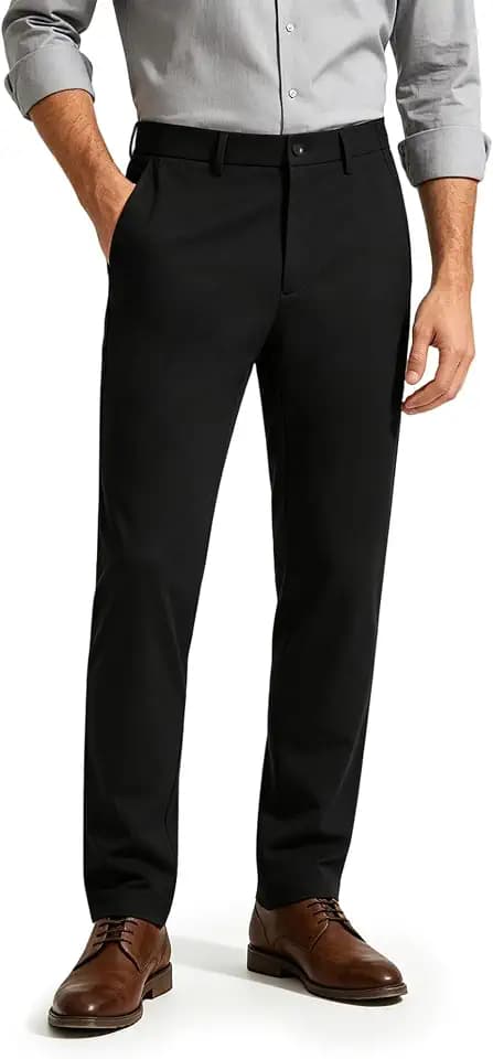 Men's Slim Fit Stretch Wrinkle-Free Dress Pants Office Casual