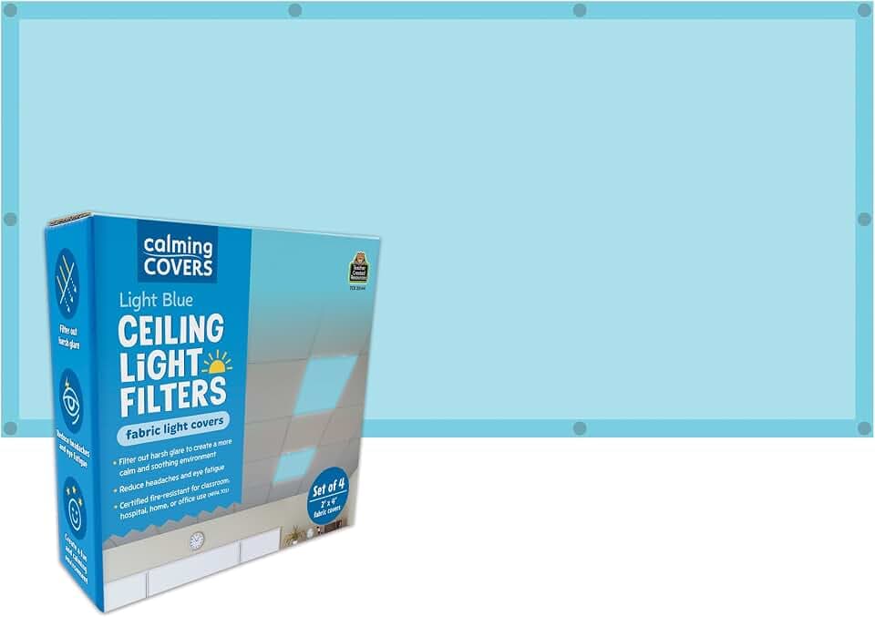Teacher Created Resources Light Blue Calming Covers Ceiling Light Filters