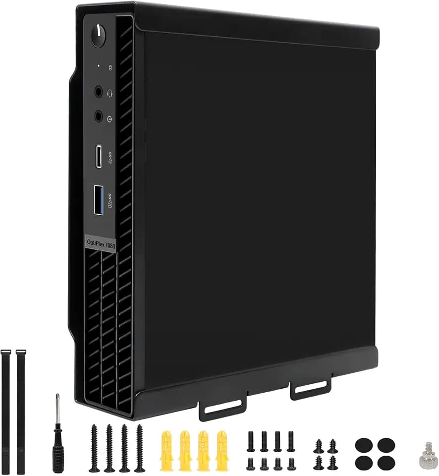 Mini PC Mount for Dell OptiPlex Micro Form Factor Case, Wall VESA and Under Desk Mount Fits Dell pro Micro,Plus MFF QCM1250,3040,3046,3050,3060,3070,3080,5050,5060,5070,7040,7050,7060, 7070 and More