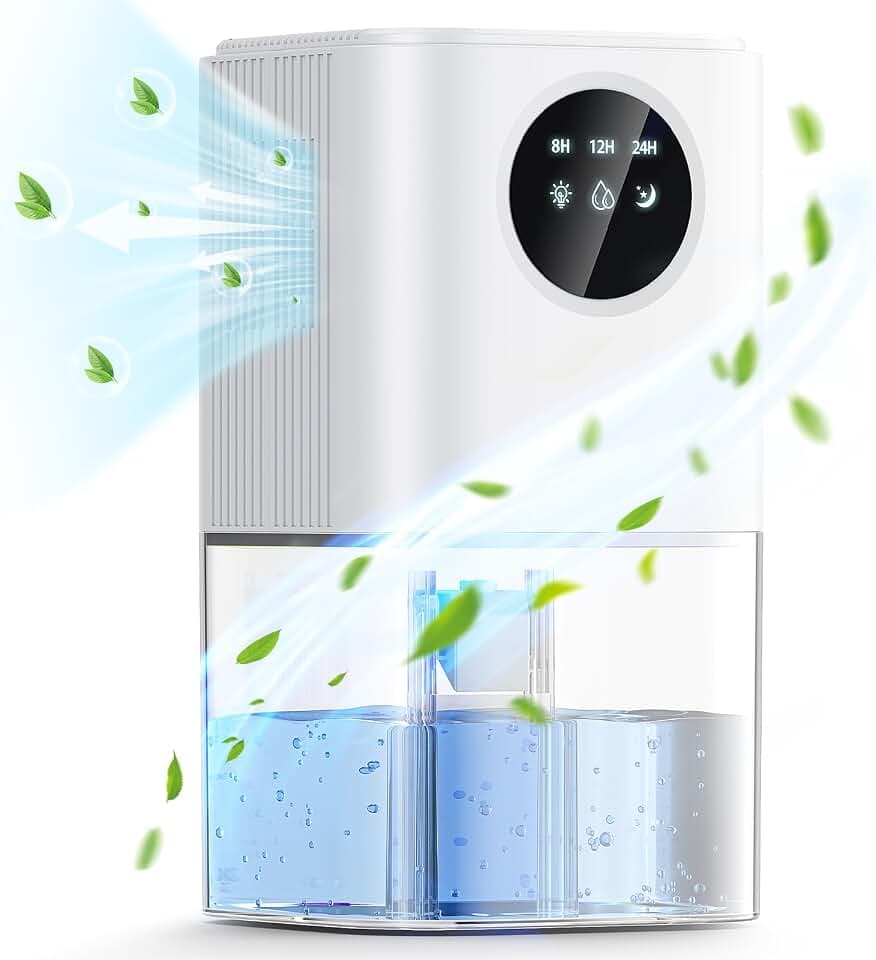Luftentfeuchter Elektrisch 1800ML Entfeuchter Raumentfeuchter Leise Dehumidifiers for Home, 35dB Elektrischer Luftentfeuchter Klein mit Schlafmodus, 24H Timer für Schlafzimmer (Weiß)