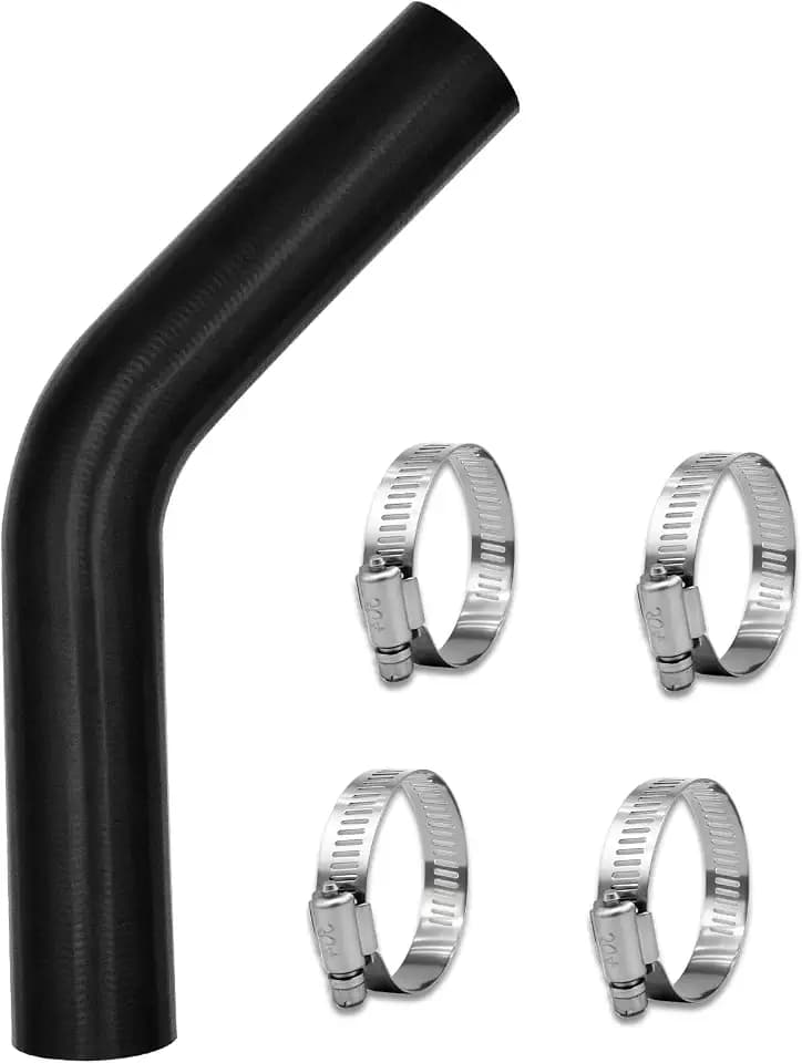 15 7/8' Length, Inner Diameter 1 3/4"(1.75in) Gasoline Fuel Filler Neck Hose with 4 Clamps (shape: 45 degree)