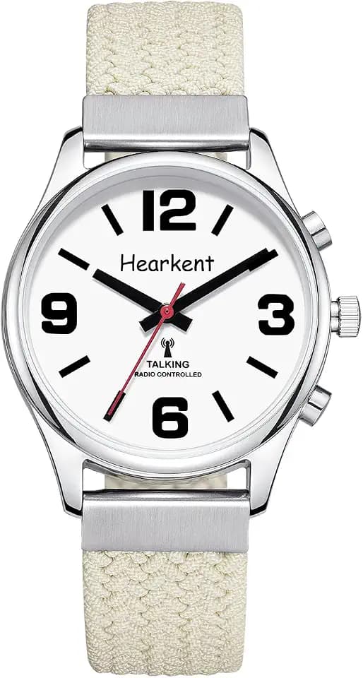 Hearkent Sprechende Armbanduhr für Damen, mit französischer Stimme, große Ziffern, für Sehbehinderte, Blinde oder ältere Menschen
