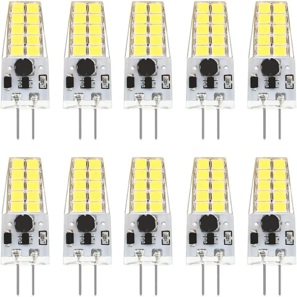 G4 LED Bulb 12V 24V JC Tybe, 20-30W T3 G4 Halogen Equivalent,6000K Daylight,300LM, Chandelier Lighting/Landscape Lighting 10pcs