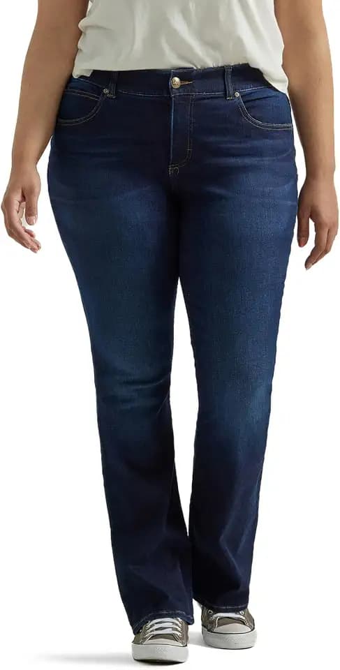 Lee Damen-Capri-Jeans, Übergröße, Bootcut, Flex Motion, Normale Passform