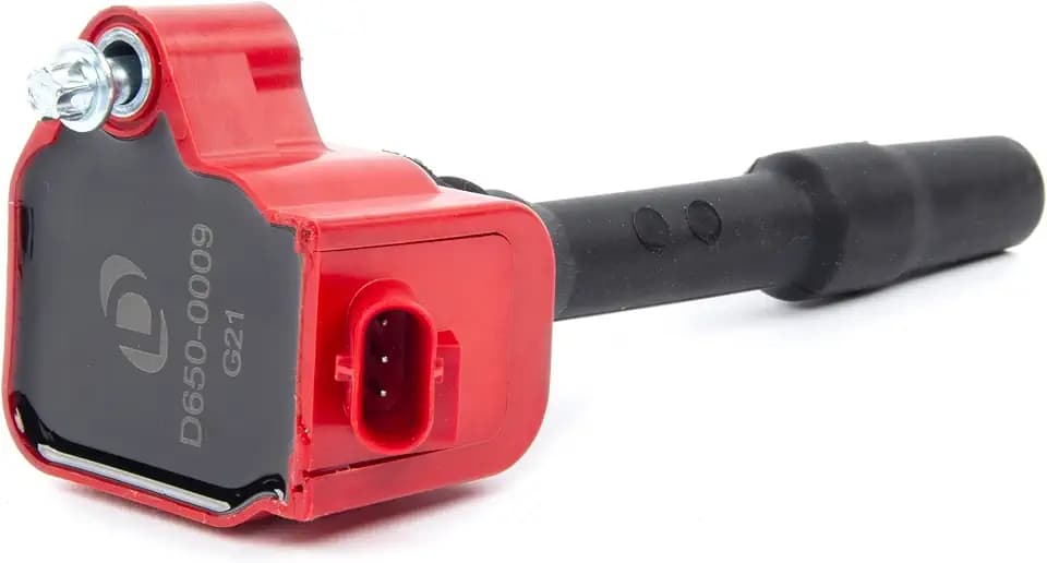 Dinan Ignition Coil D650-0009 (Red) for Select BMW B and S Series Models - B36 B38 B46 B48 B58 & S58 - Replacement for OEM Stock Part Numbers 0750990012, 12137619385, 12138643360, 12138678438-1pk