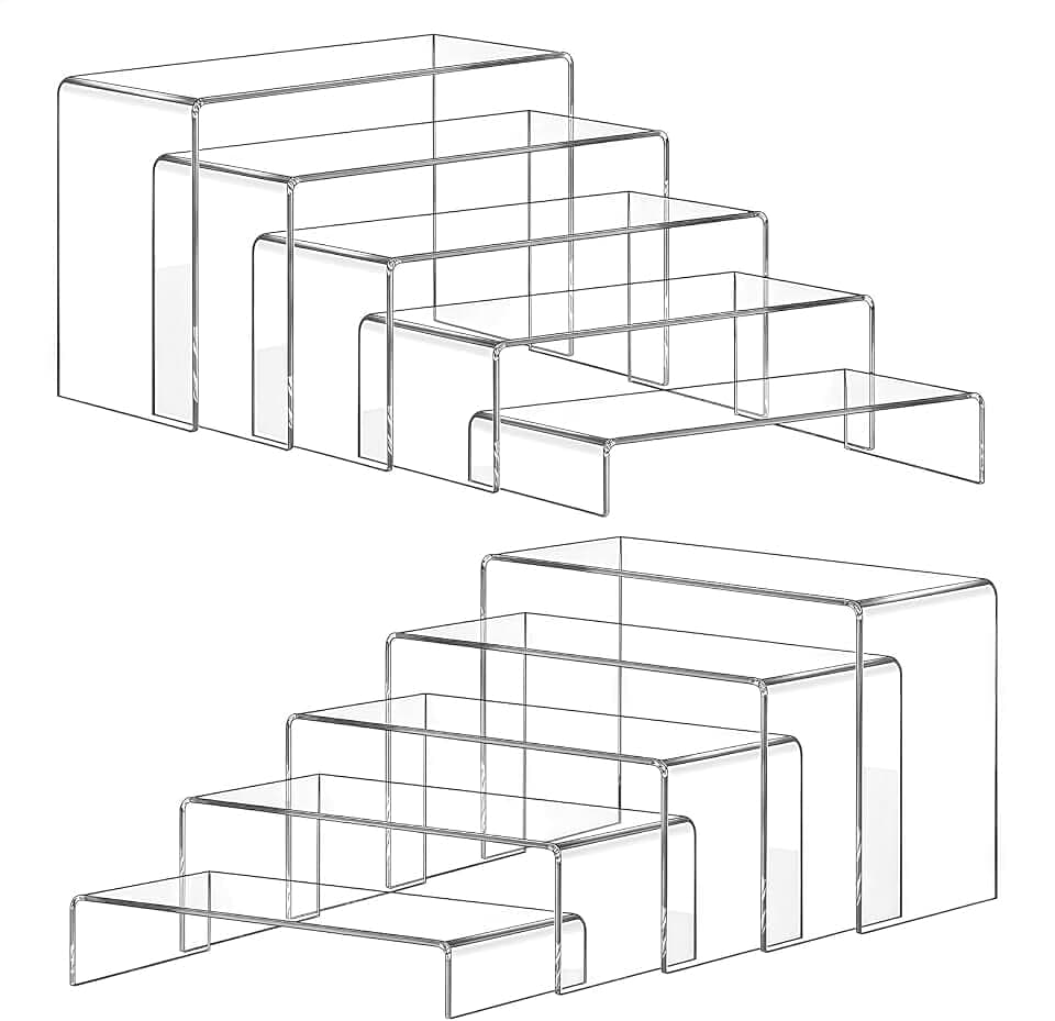 10 Pcs Acryl Display Ständer, 5 Größen Rechteckige Acryldisplay Risers