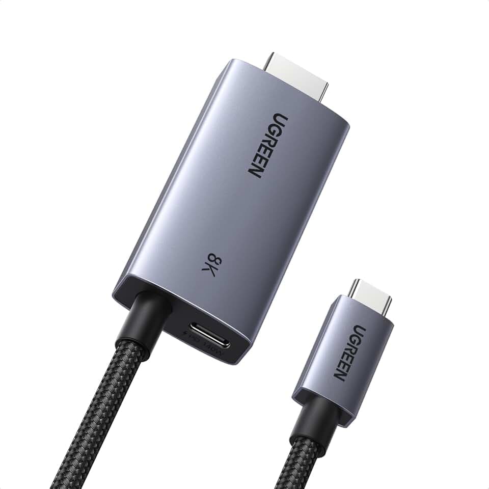 UGREEN USB-C auf HDMI Kabel, 8K@60Hz, 4K@240Hz, 140W PD Schnelllade, 2M