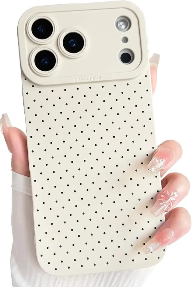 NITITOP for iPhone 17 Pro Max Case Cute Dots - White Black