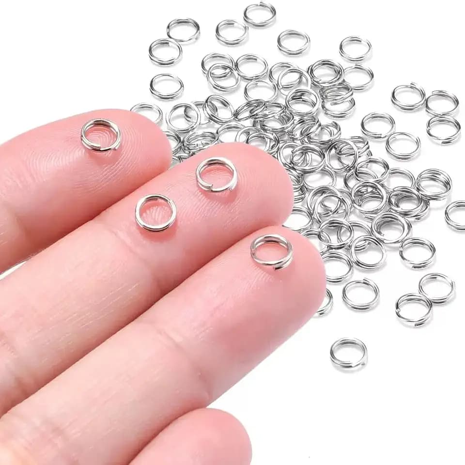 200 Stück silberfarbene Binderinge für Schlüsselanhänger, Schmuckherstellung, Haustierhalsbänder, Basteln, 6 mm