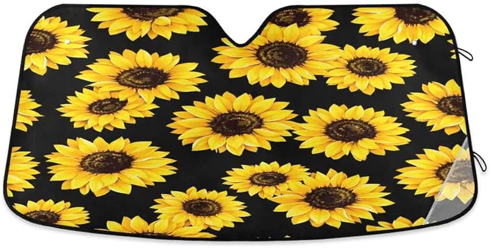 Bolaz Sunflower Car Windshield Sun Shade, Blocks Sun Visor Protector Foldable Sun Shield for Most Sizes