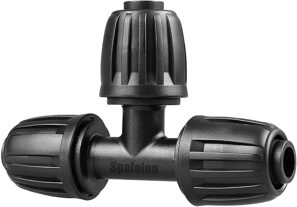 10 Pack 1/2 Inch Drip Irrigation Fittings Tee Connectors for 1/2 Inch Drip Irrigation Tubing (1/2" ID x 0.60"-0.65" OD), Anti-Leak 1/2" Drip Line Barbed Connectors for Most 1/2" Tubing
