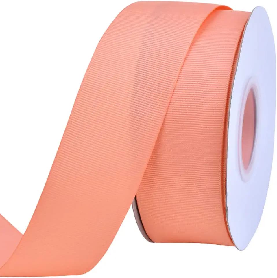 Ribest Peach Grosgrain Ribbon, 1-1/2 Inch Continuous 25 Yards