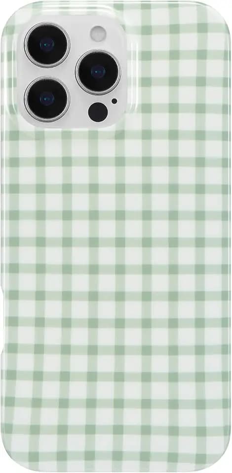 ZTOFERA Cute Aesthetic Checkerboard Case for iPhone 15 Pro Max,Green