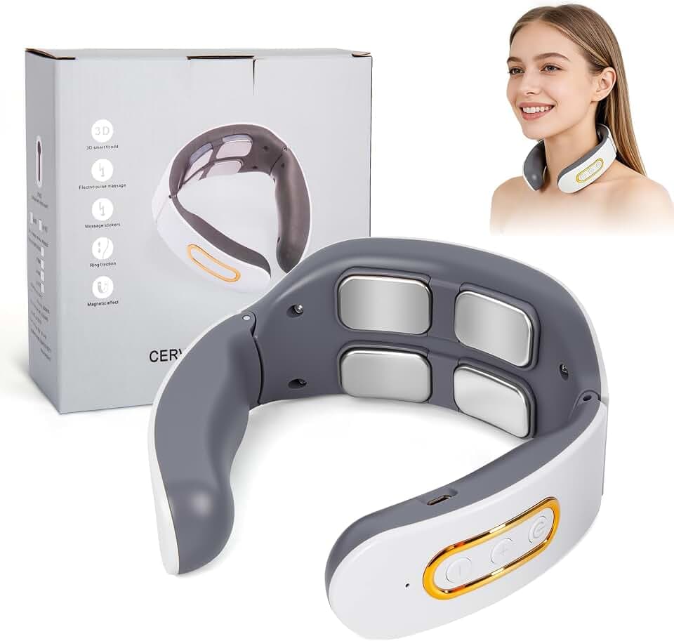 Neurotex Nackenmassagegerät,Mit Stimme,Bio-Neuro-Modulation,11-In-1Nackenlösung,Tragbares Beheiztes Nackenmassagegerät,6 Modi,9 Intensitätsstufen,Elektrisches Nacken Massage für Büro Hause und Reise