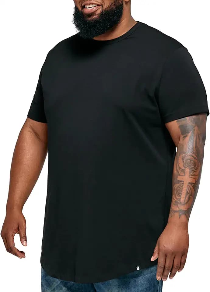 STRONGSIZE Big and Tall T-Shirts for Men – Stretch Cotton Crewneck XL-8XL